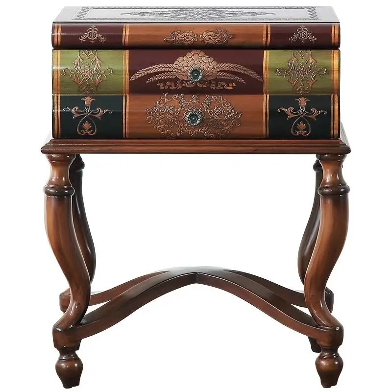 American sofa side cabinets, living room book modeling corner phones, retro painted bedroom bedside table storage cabinet