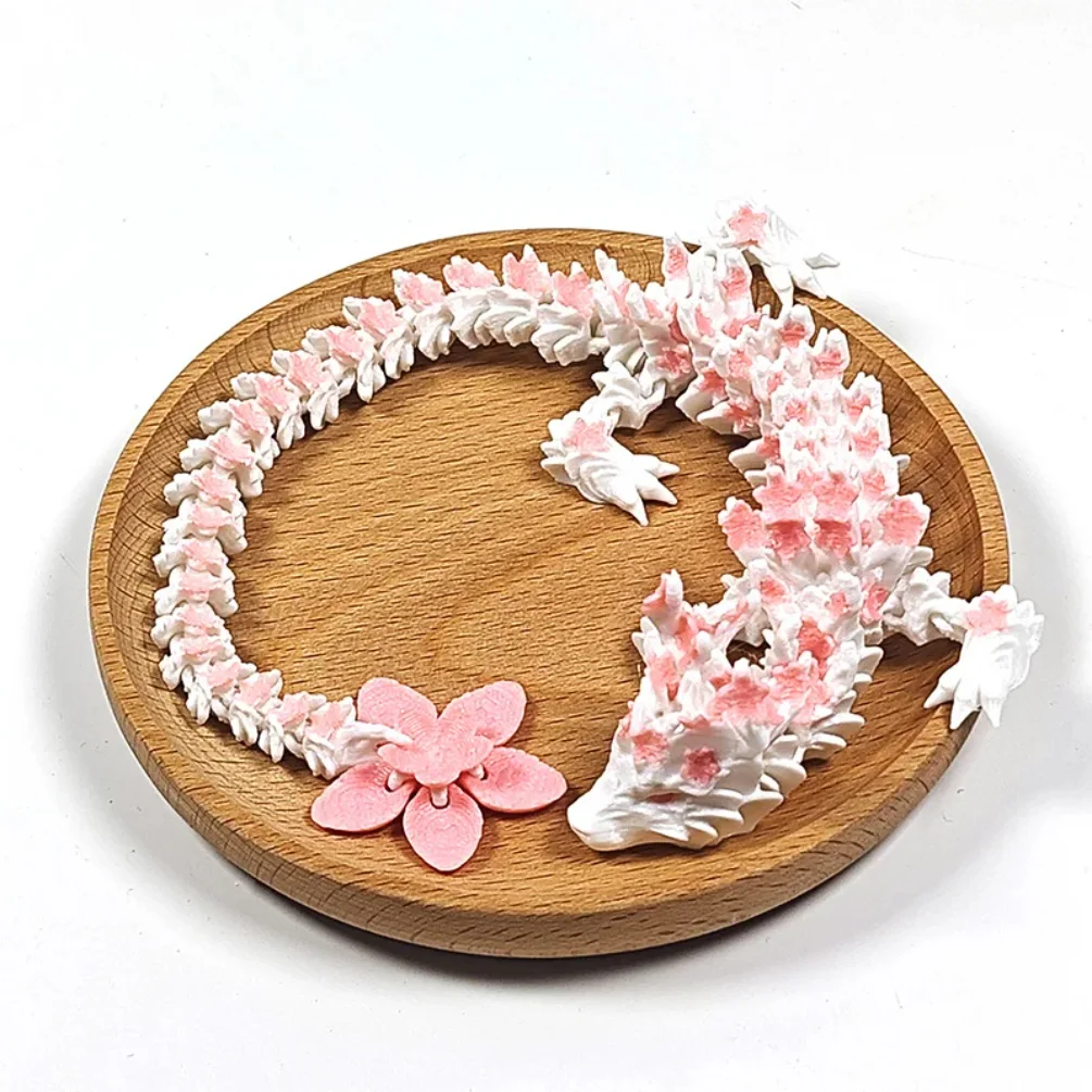 

3D Printed Crystal Dragon Articulated Dragon Fidget Toy Cherry Blossom Dragon Home Office Decor Birthday Gift For Boys 2025