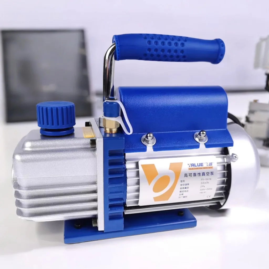 

220V FY-1H-N Rotary Vane Single Stage Air Vacuum Pump 2PA Ultimate Vacuum With Refrigeration Accessories For Air Conditioning