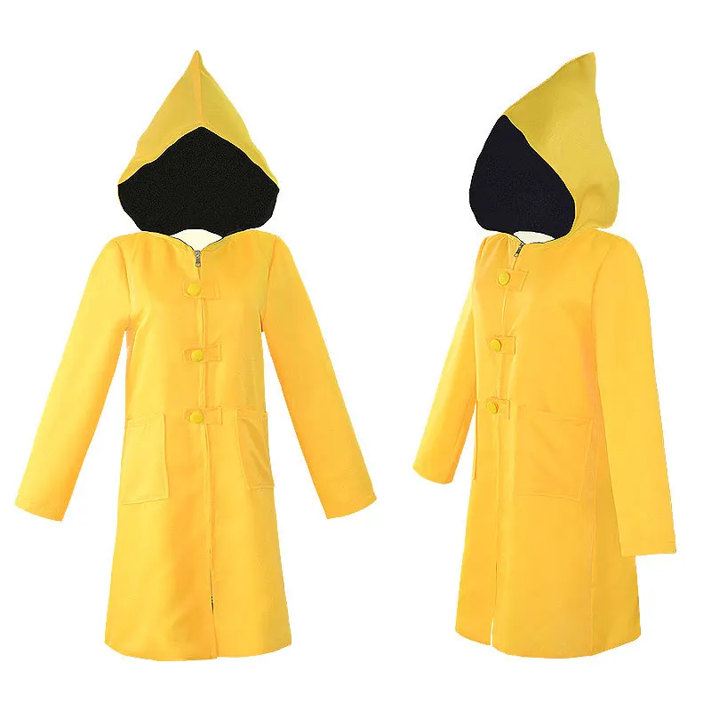 Little Nightmares 2 Mono Six Game Cosplay Costume Hungry Kids boys Little Six Yellow Long Jacket Coat Clothing