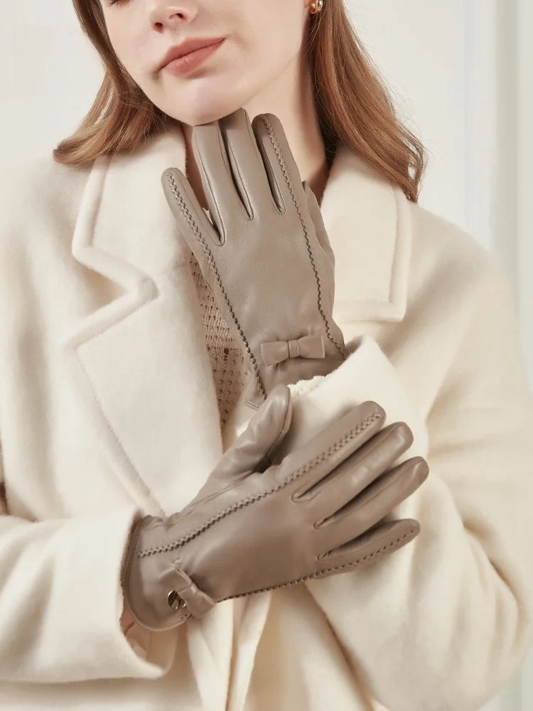elle-women's-leather-gloves-touchscreen-driving-cycling-warm-windproof-winter-knot-ele-real-leather-gifts