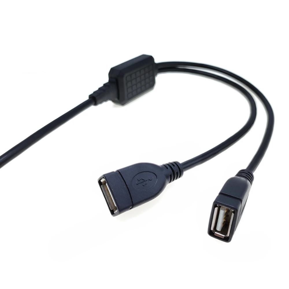 Concentrador de datos USB 2,0 A Dual hembra, Cable divisor, adaptador de corriente de carga USB, extensión de Cable para portátil, 0,5 M, 0,25 M