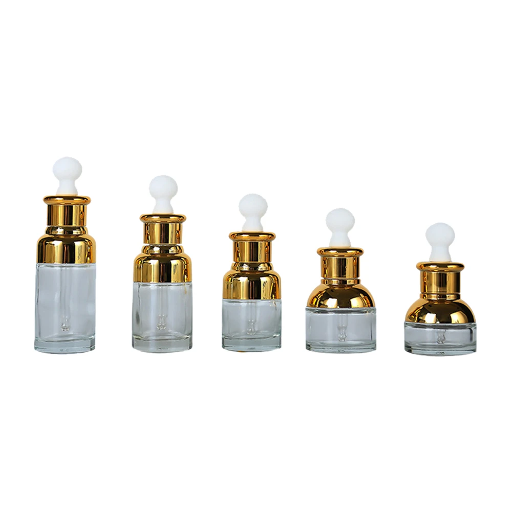 5Pcs Essential Oil Bottles Glass Dropper Leakproof Design Travel Refilling Oil Container Refillable Sub-Packaging
