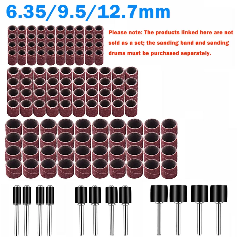 Sanding Band 80 120 150 180 240 320~600 Grit Sand Mandrels 2.35/3.17mm Sanding Drum for Dremel Nail Drill Rotary Abrasive Tools