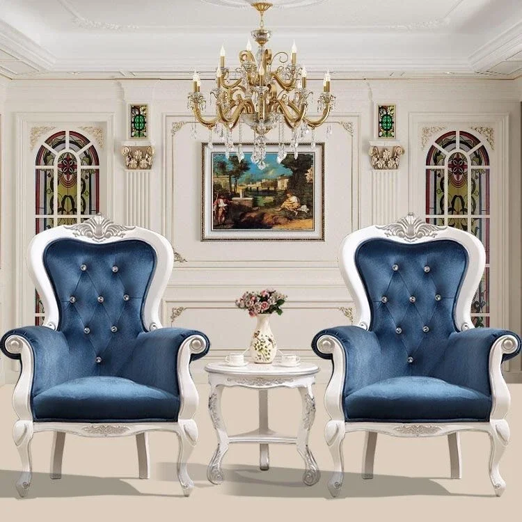 

JC European Tiger Chair Neoclassical Solid Wood Negotiation Sofa Chair Hotel Beauty Salon Sales Single Seat Leisure Chair