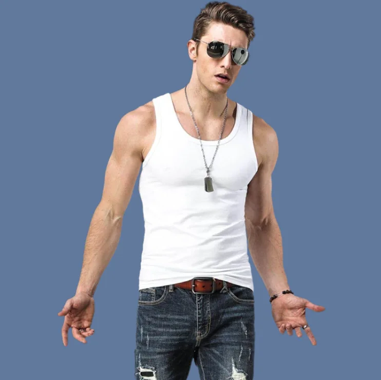 1PCS Men Tops Ice Silk Vest Outer Wear Quick-Drying Mesh Hole Breathable Sleeveless T Shirts Summer Cool Vest Beach Travel Tanks