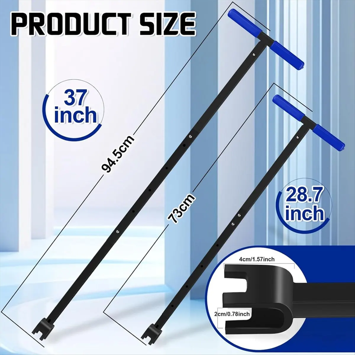 AA1664~Water Meter Key Shut Off Tool 15 Inch to 28 Inch with 4-Way Utilities Key, -Handle Removable Water Meter Wrench