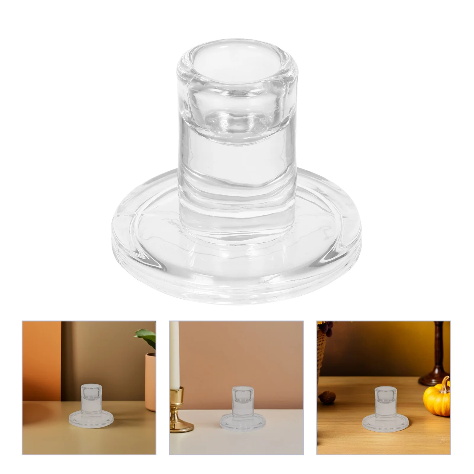 

6Pcs Clear Glass Holders Classic Tapered Candlestick Set Wedding Party Dining Table Home Decoration Candlestick Set