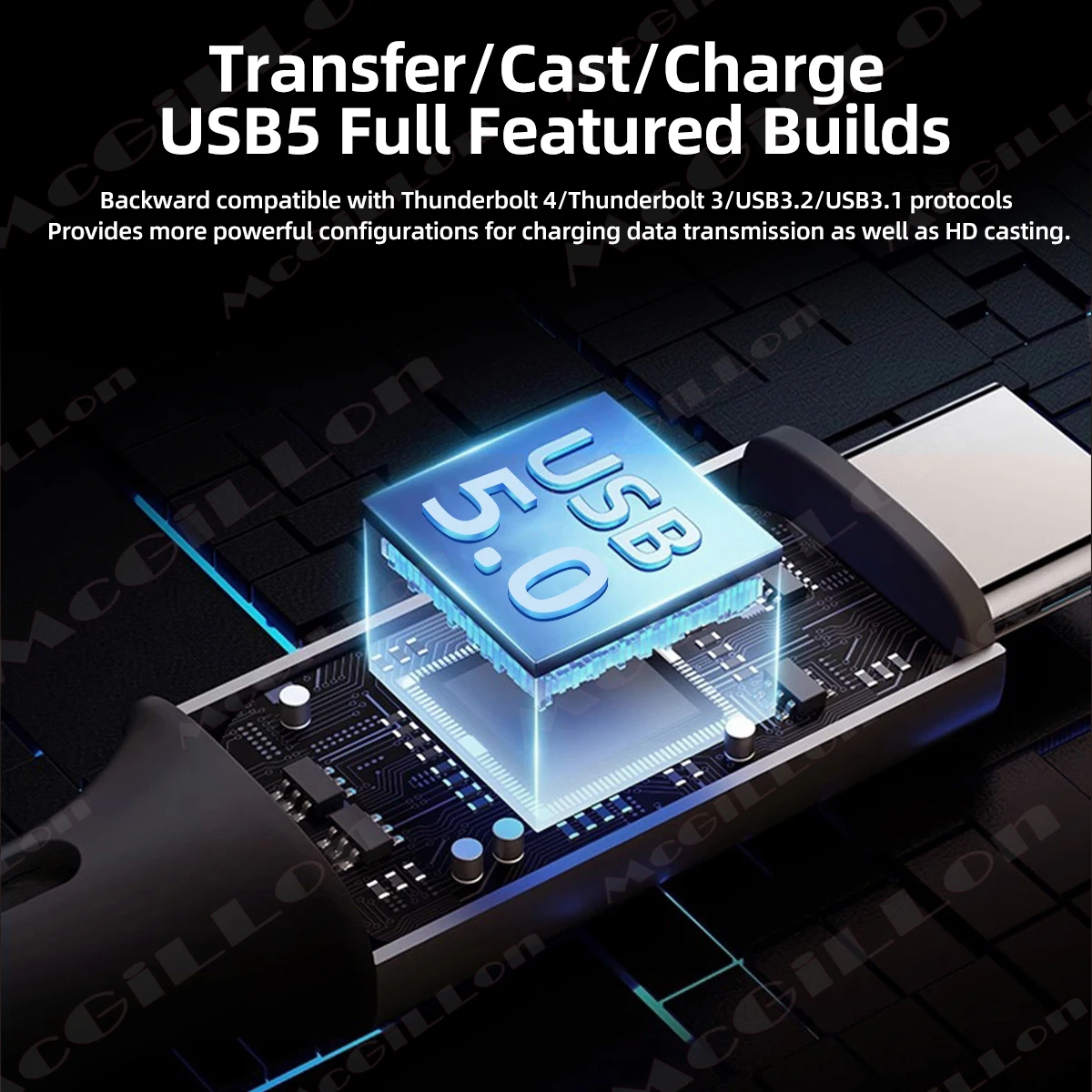 80Gbps USB5 USB C Cable 8K60Hz Data Cable USB Type C 5A 240W C-type Fast Charging Cord for Thunderbolt 5 4 Laptop Table Phone