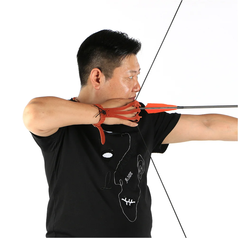 

Protective Gear Three Finger Glove One Button Lock System Thickened Separated Design for Recurve Shooting Accessory