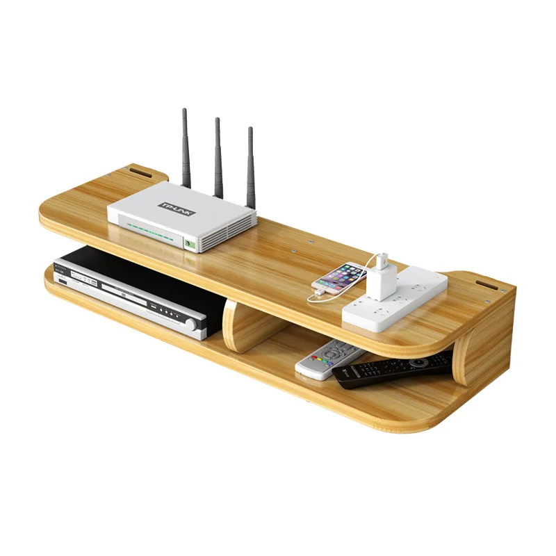 Wireless WiFi TV Set-top Box Router Storage Rack Without Punching Storage Box Wall Mounted Decorative Blocking Box