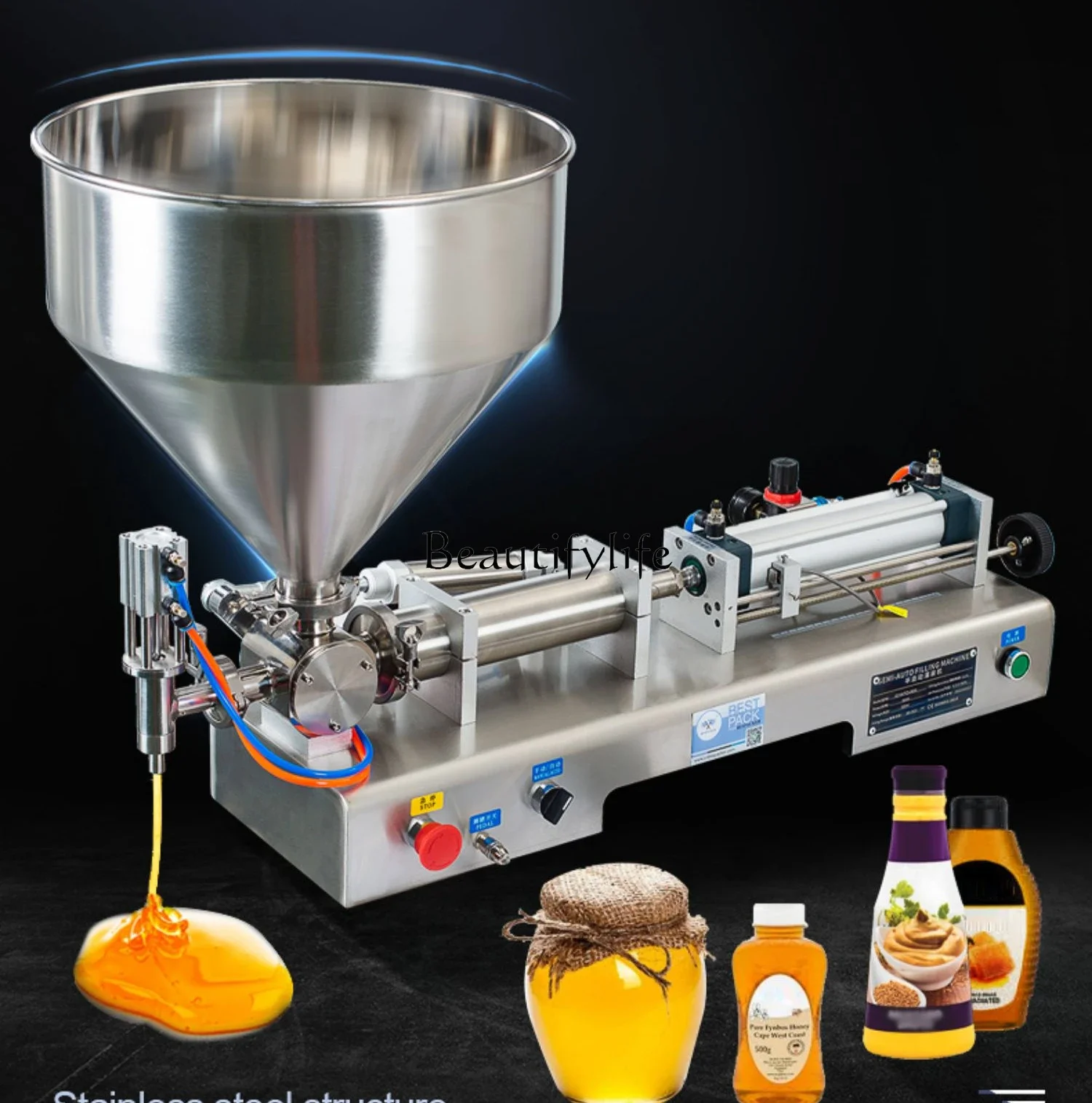 Pneumatic Liquid Filling Machine Horizontal Automatic Small Quantitative Canning Machine