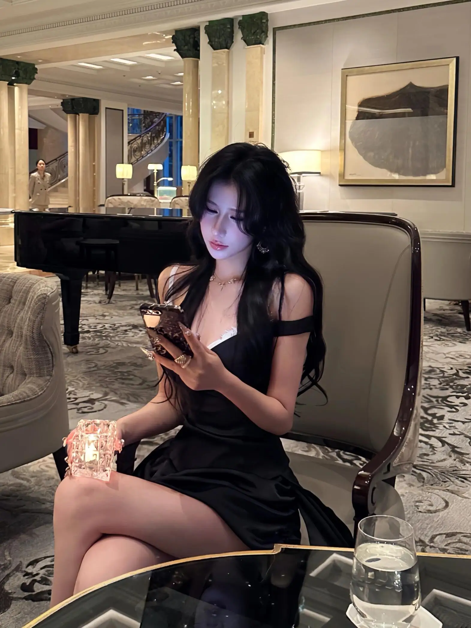 

Сексуальное платье с вырезами и кружевной отделкой, имитация двух частей, от OUTFlT STUDIO, с V-образным вырезом, для повседневной носки, облегающее, из шелка.