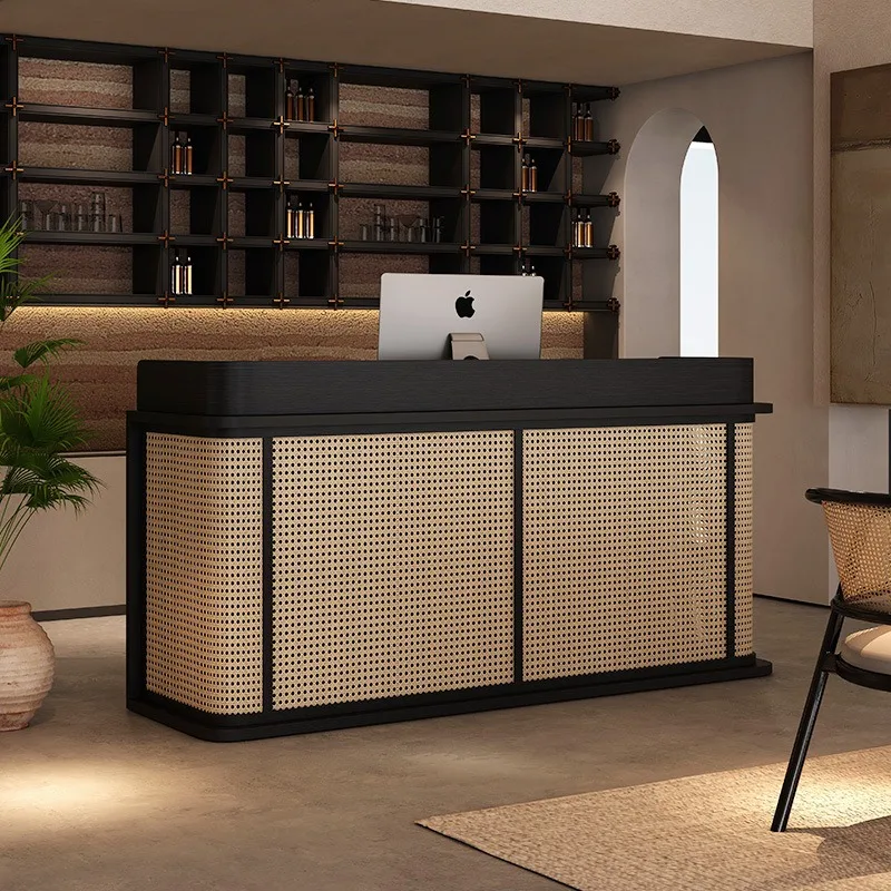 Rattan wabi sabi wind checkout page store small front desk welcome desk