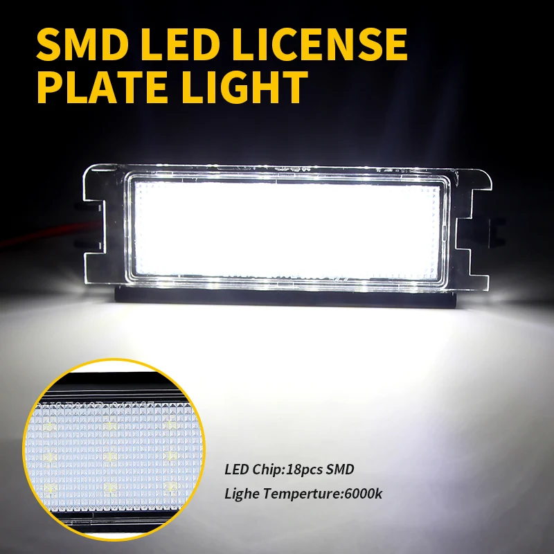 1pc sem erro led luz da placa de licença lâmpada para dacia logan 1 2004-2012 sandero 2008-2012 renault clio ii 2 2001-2004