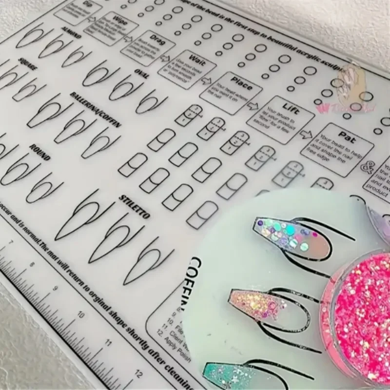 

Профессиональный маникюрный инструмент для ногтей, силиконовая подушечка для ногтей, инструмент для печати и цветной наполнитель, инновационная форма для ногтей для творческого дизайна ногтей