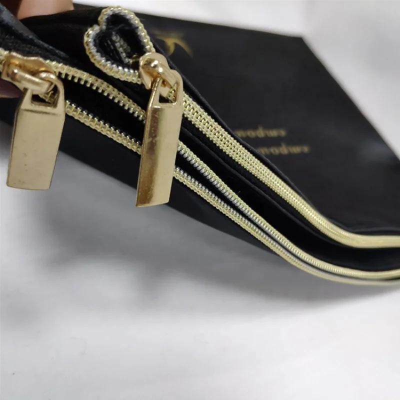 custom.Zipper Bag Hair Extension Storage Packaging Frosted Matte Printing Customer Satin Screen Printing High Quality 1