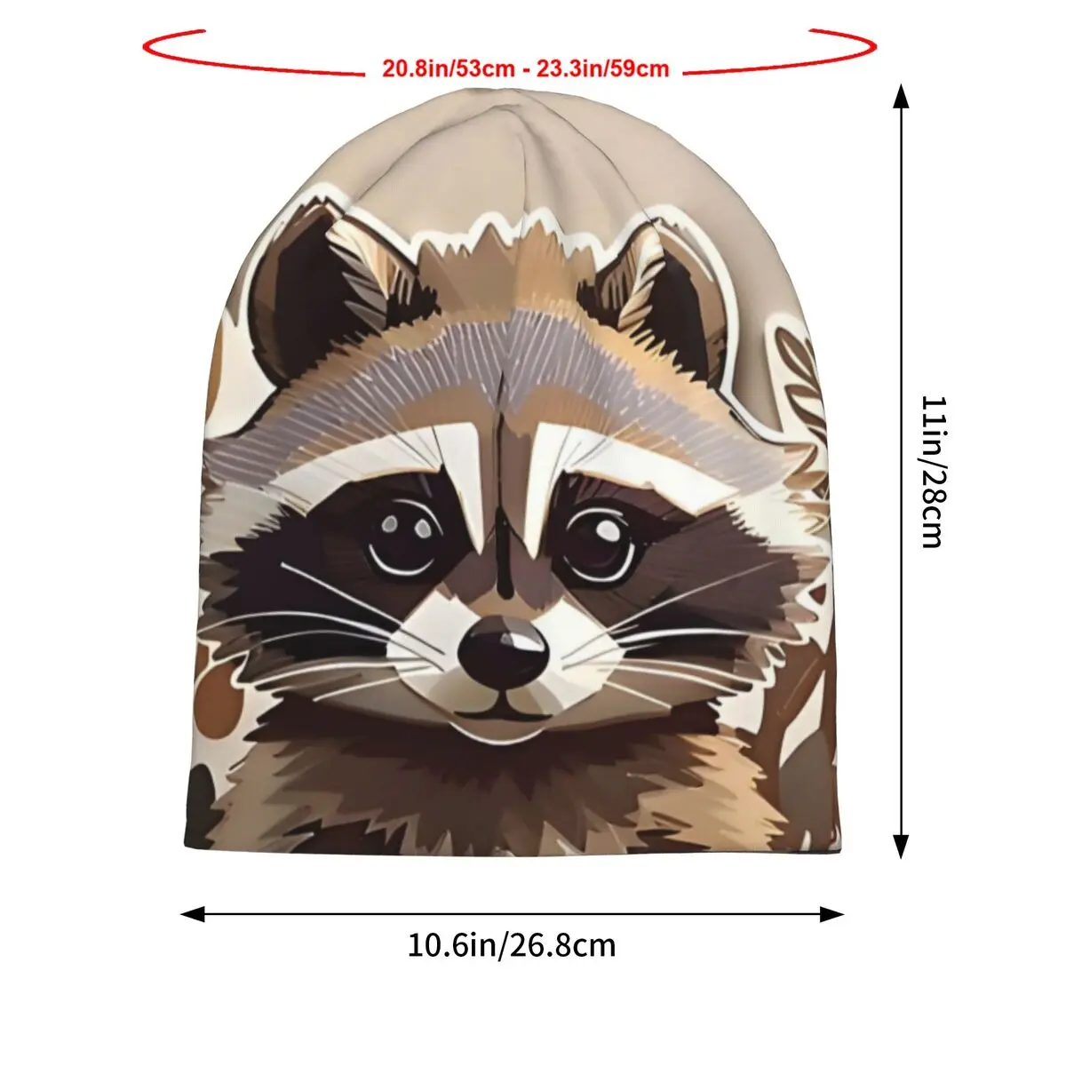 Cute Racoon In Autum Style Autumn Female Thin Beanies Double Used Windproof Bonnet Hats