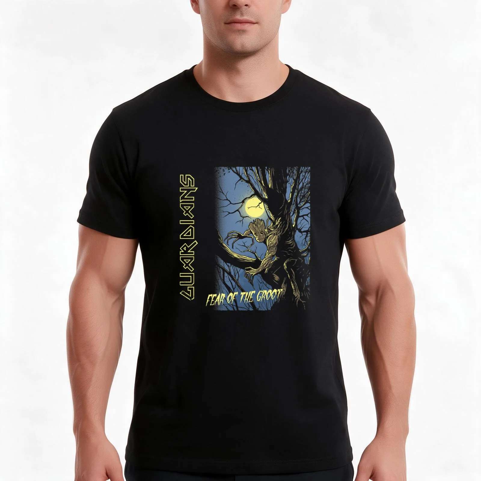 Sentient Tree Creature T-Shirt, Summer Casual Cotton Tee, Oversized Streetwear Tops, Vintage Graphic Print, Unisex Men Women