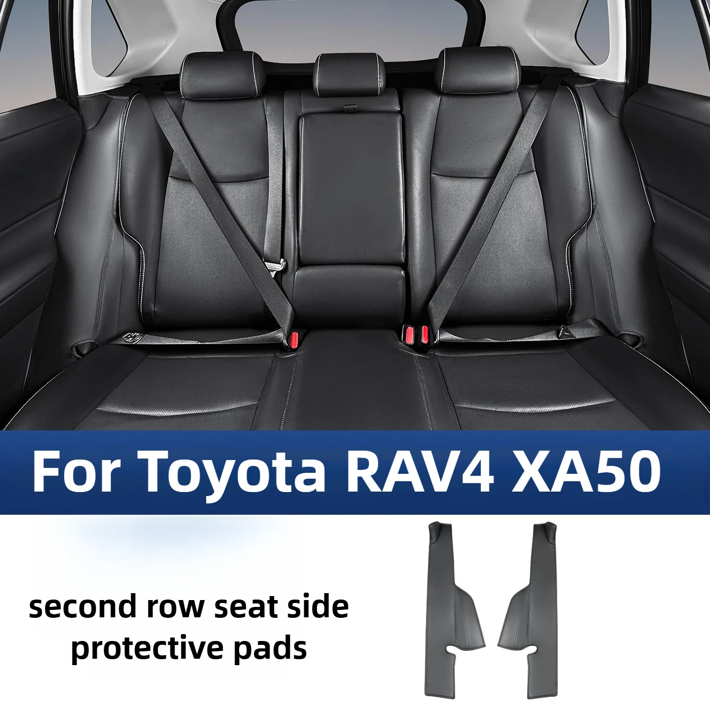 

Rear Seat Side Kick Mats For Toyota RAV4 XA50 Accessories 2026/2025 Leather Material Kick-Proof Dirt-Resistant Durable 2020-2024