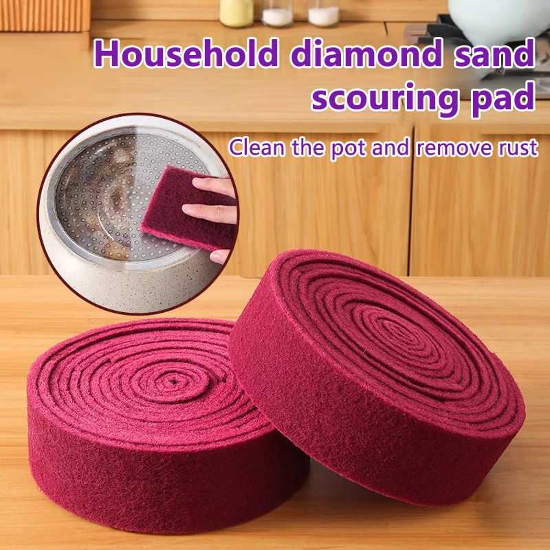 Goma de borrar de carborundo, cepillo eliminador de óxido, limpieza de platos, esmeril, descalcificación, limpieza, ollas, herramientas de cocina, accesorios, 1m/rollo