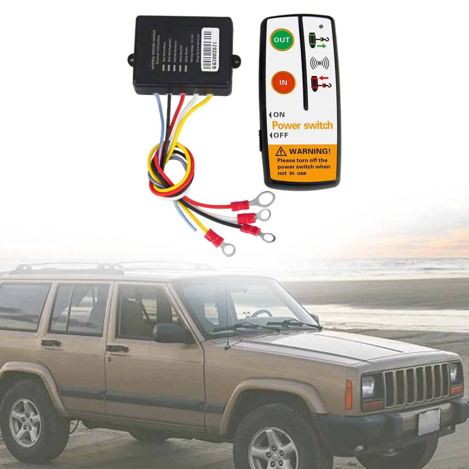 Universal 12V Winch Controller Wireless Remote Control Kit 100FT Range Waterproof Handset for Electric Winch Truck SUV ATV Car