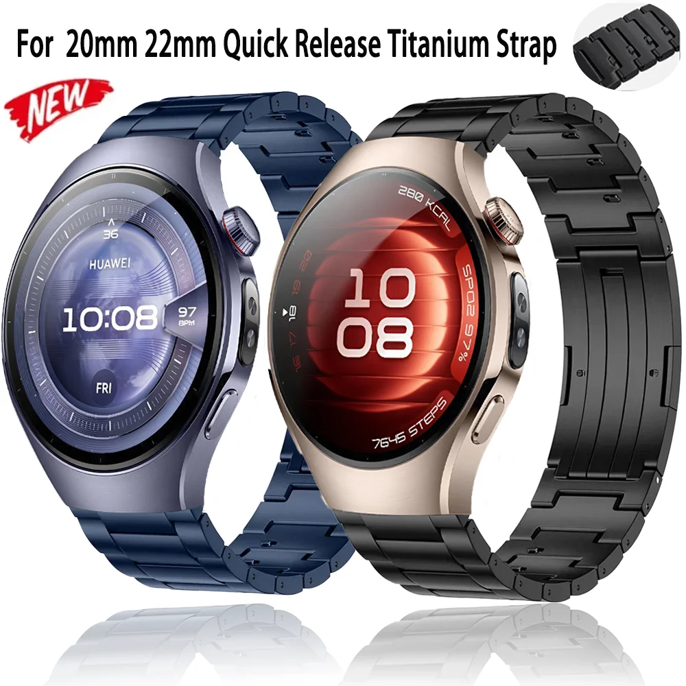

Титановый ремешок 20 мм 22 мм для Huawei Watch 5 4 GT5 GT4-3-2e 46 мм, быстросъемный браслет для Huawei Watch GT5 Pro 46 мм Correa