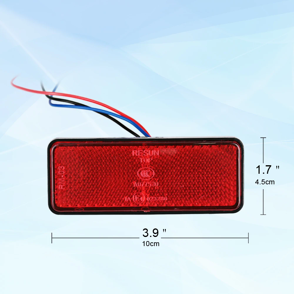 1PC 12V Red White Amber LED Reflector Rear Tail Brake Stop Warning Side Marker Light For Jeep Truck Trailer Motorcycle Scooter