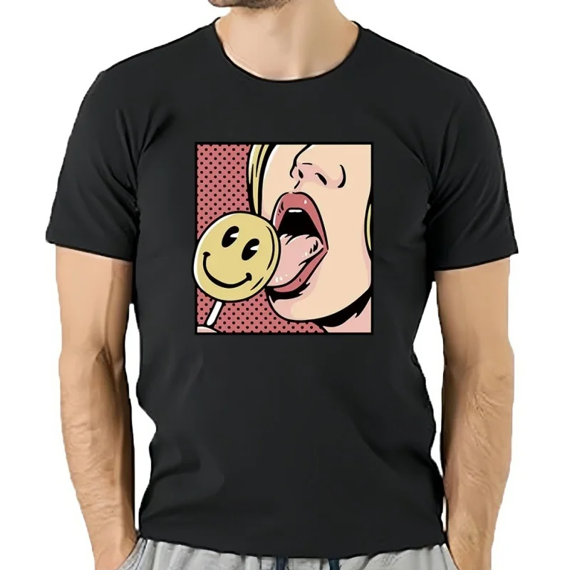 Lollipop-camisetas con estampado gráfico para hombre y mujer, Tops transpirables y cómodos de algodón 100%, ropa básic
