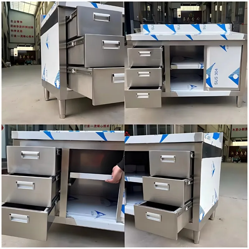 commercial stainless steel kitchen   cabinets with drawers and sliding door storage  s
