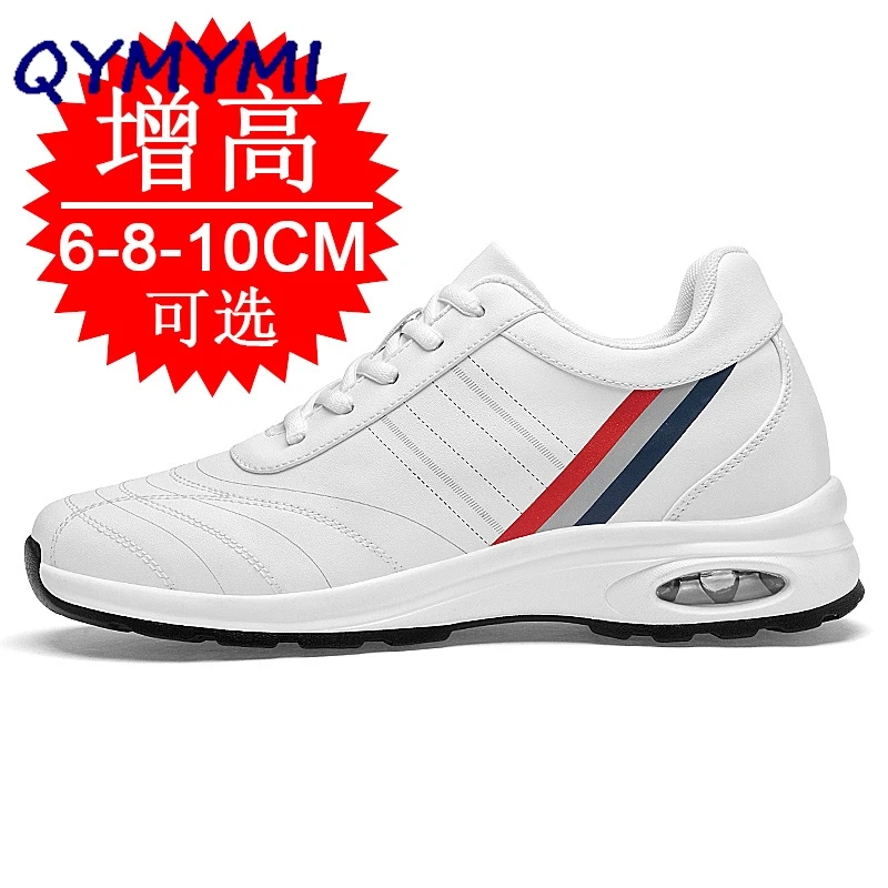 2026 Stylish Men's Invisible Insole Lift Shoes 10cm Thick Sole Breathable White Sneakers Trendy Casual Sporty Footwear