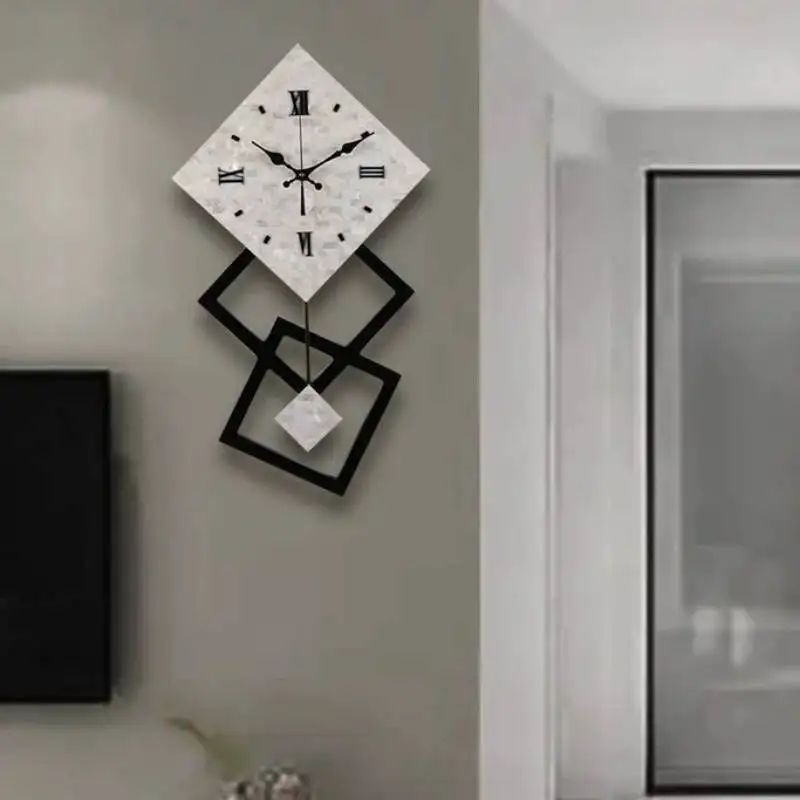 Fashion Pendulum Wall Clock Temperature Luxury Aesthetic Decoration Wall Clock Cozy Bathroom Duvar Saati Home Decorations Item