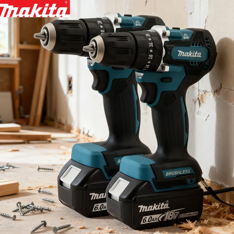 Originální akumulátorový šroubovák Makita DDF487 s dobíjecí baterií Makita 18V 9Ah 6Ah BL1890B 1860B BL1815 - náhled 2