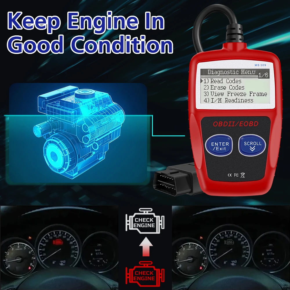 Picture 4: Car Diagnostic Tools Fault Code Clear Digital Display OBD 2 Scanner Multi Functional OBD2 Code Reader Universal Version