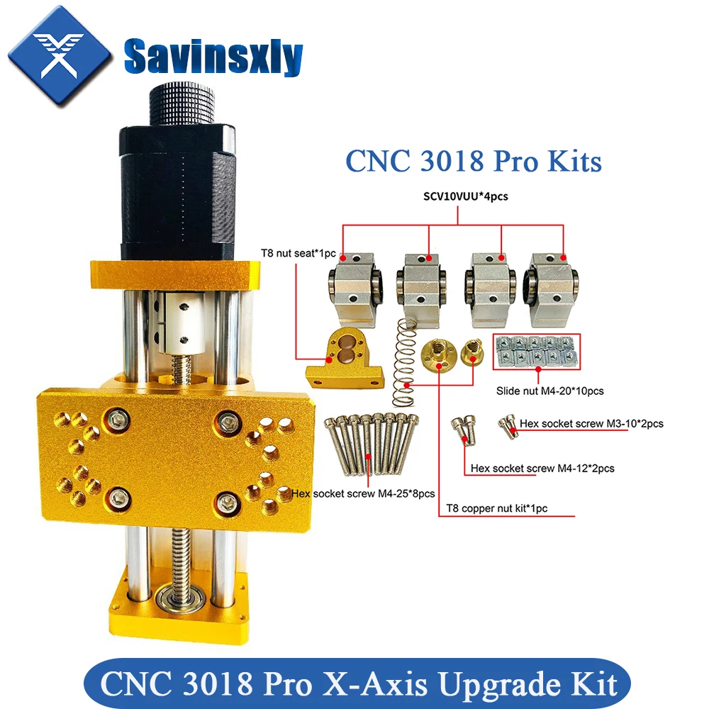 CNC 3018 Pro X-Axis Upgrade Kit Suit CNC Router 3018 Pro / Plus with CNC Milling Machine Accessories Sliding Table.