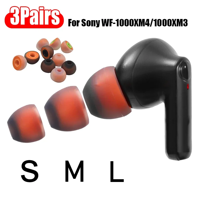 Replacement Silicone Sponge Ear Tips for Sony WF-1000XM4 WF-1000XM3 Universal Noise Reduction Soft Earplugs Earbud Tips Pads Cap