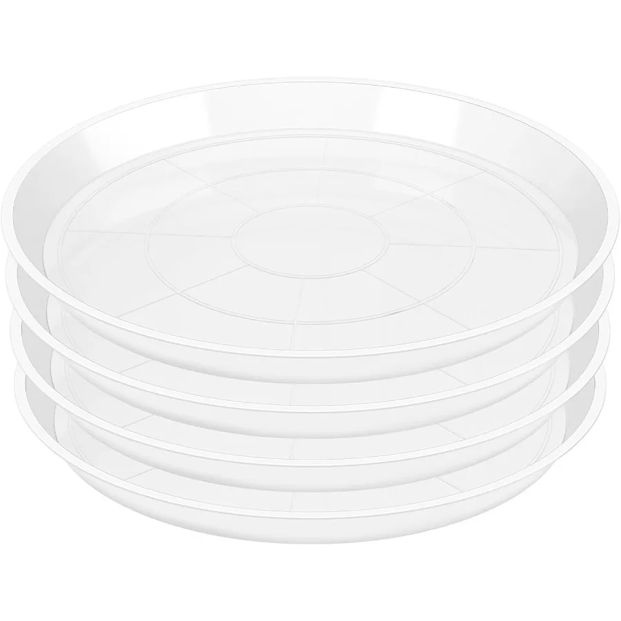 

4 Pack Clear Plant Saucer 4 6 8 10 12 14 16 18 20 22 Inch Plant Trays for Pots Plastic Extra Large Planter Saucers for Outdoors