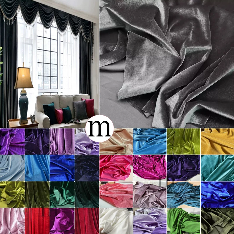

Темно-черная бархатная ткань, украшение для рождественской свадьбы, вечеринки, сделай сам, ткань для штор, платье ручной работы, швейные материалы