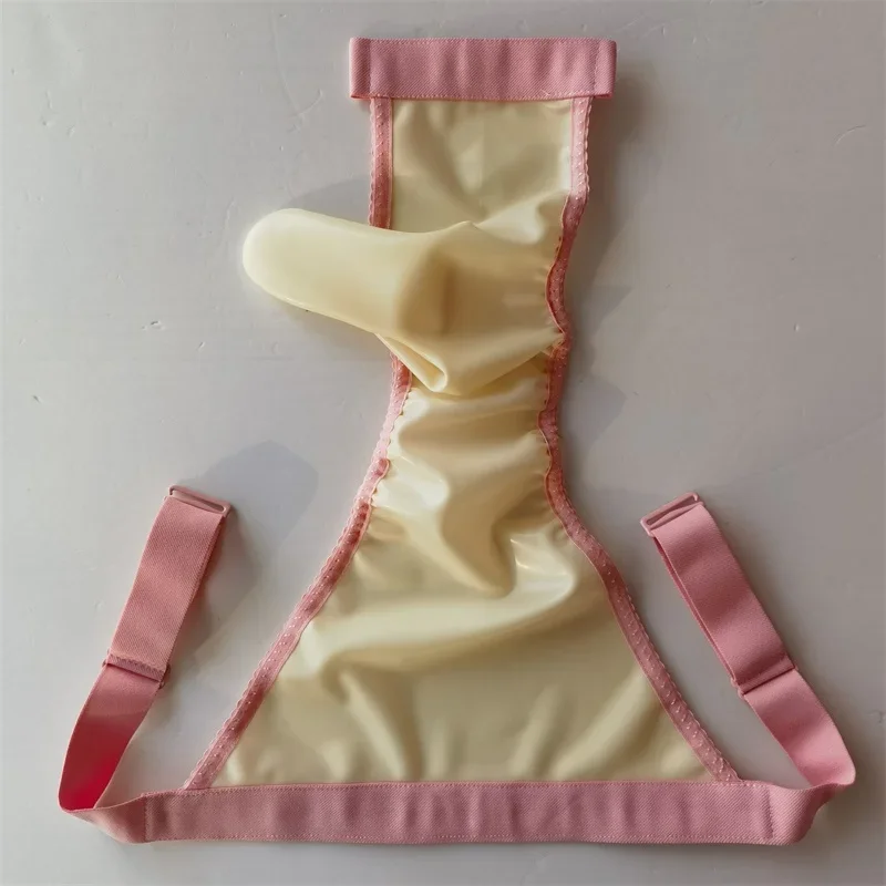 

Sexy Mens Latex Underwear Briefs Rubber JJ Sleeve Condom Sissy Lingerie Seamless Adjustable Waist Safety Panties Transparent