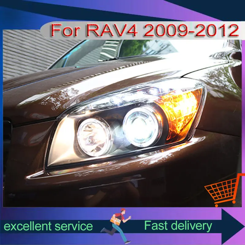 

Автоматический Стайлинг для Toyota 2009-2012 RAV4 Обновление фар DRL Ксеноновая лампа Светодиодные проекционные линзы Автомобильные аксессуары