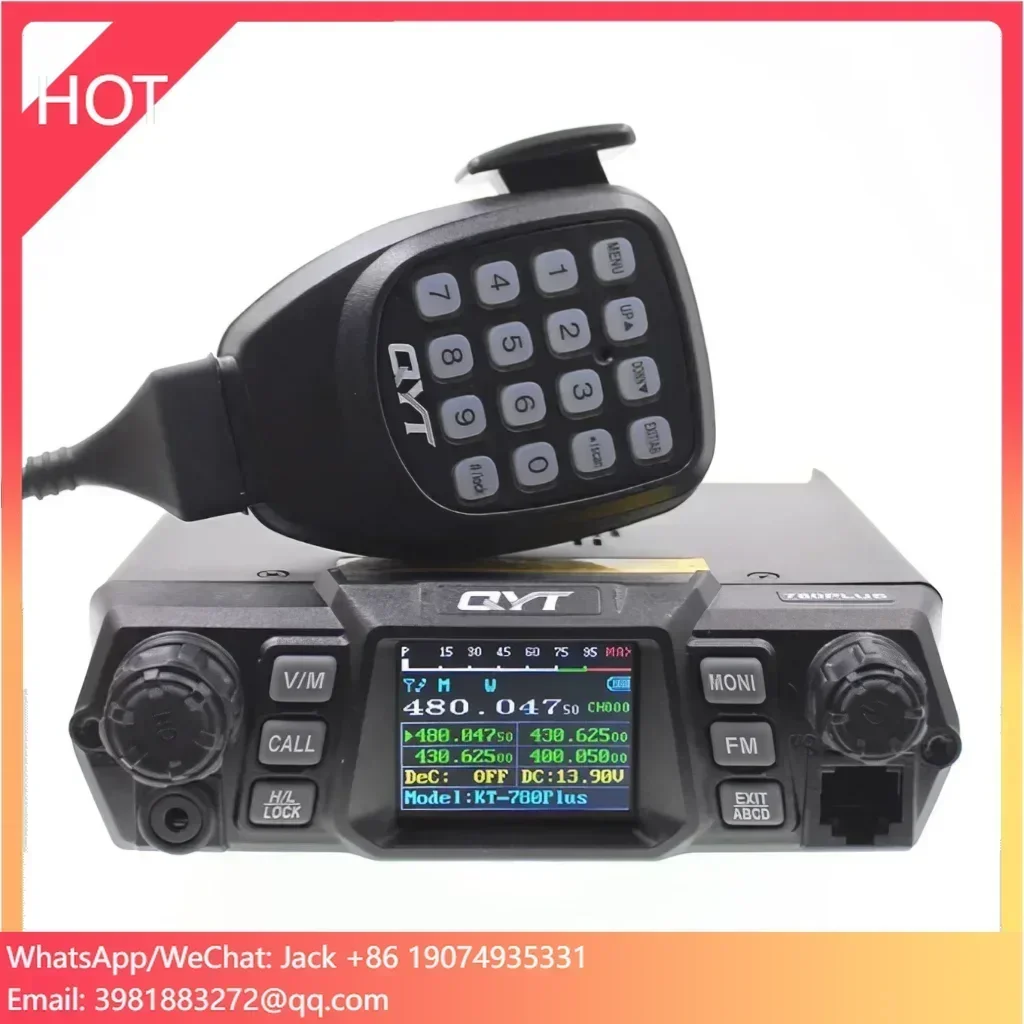 QYT KT-780Plus Mobile Radio Base Single Band VHF Walkie Talkie 100W Car Radio Station KT-780 Plus 2 Way Radio Long Range