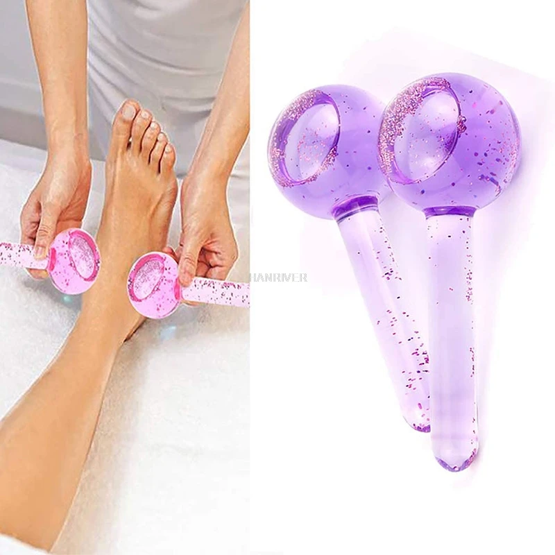 Ice hockey energy beauty crystal ball face cooling ice hockey water wave face and eye massage skin care 2pcs/box