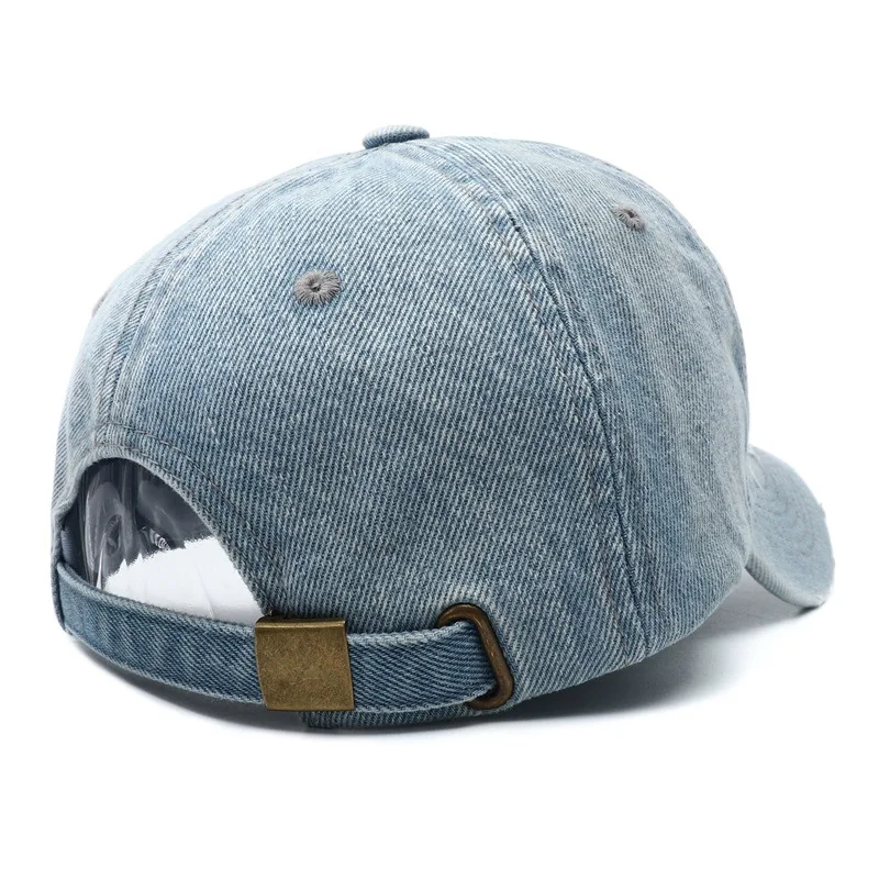 Casquette de Baseball en Denim Délavé et Brodé pour Homme, Marque de Luxe, Haute Qualité, Noir, Vintage, Y2k, Chapeaux de Papa, Nouvelle Collection