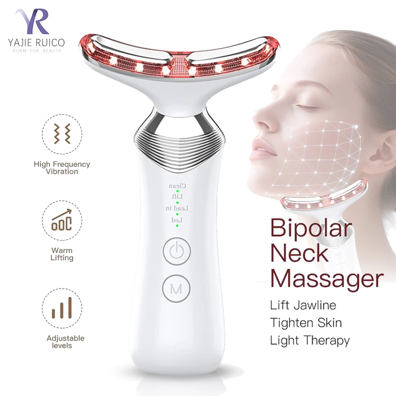 EMS Neck Photon Beauty Lifting Machine Facial Treatment Massager Tightening Double Chin Anti Wrinkle Neck Lifting Beauty Device