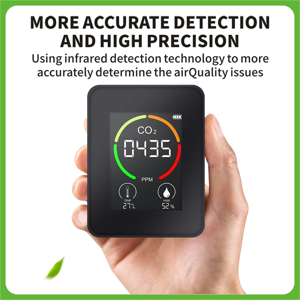 3in1 CO2 Meter Gas Detector Air Quality Analyzer Carbon Dioxide Detector Air Temperature Humidity Detector Air Pollution MonitoR