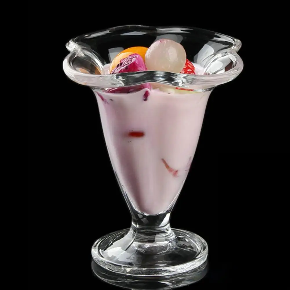 Transparent Dessert Cup Opening Ice Cream Bowl Reusable Summer Ice Cream Cups for Sundae Fruit Pudding for Milkshakes for Home