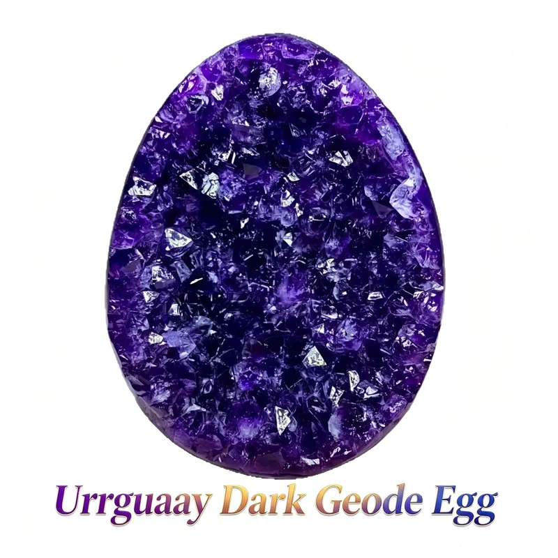 3A Natural Uruguay Purple Amethyst Geode Egg Crystal Specimen Spiritual Healing Mineral Stone Home Decor Meditation Collectible