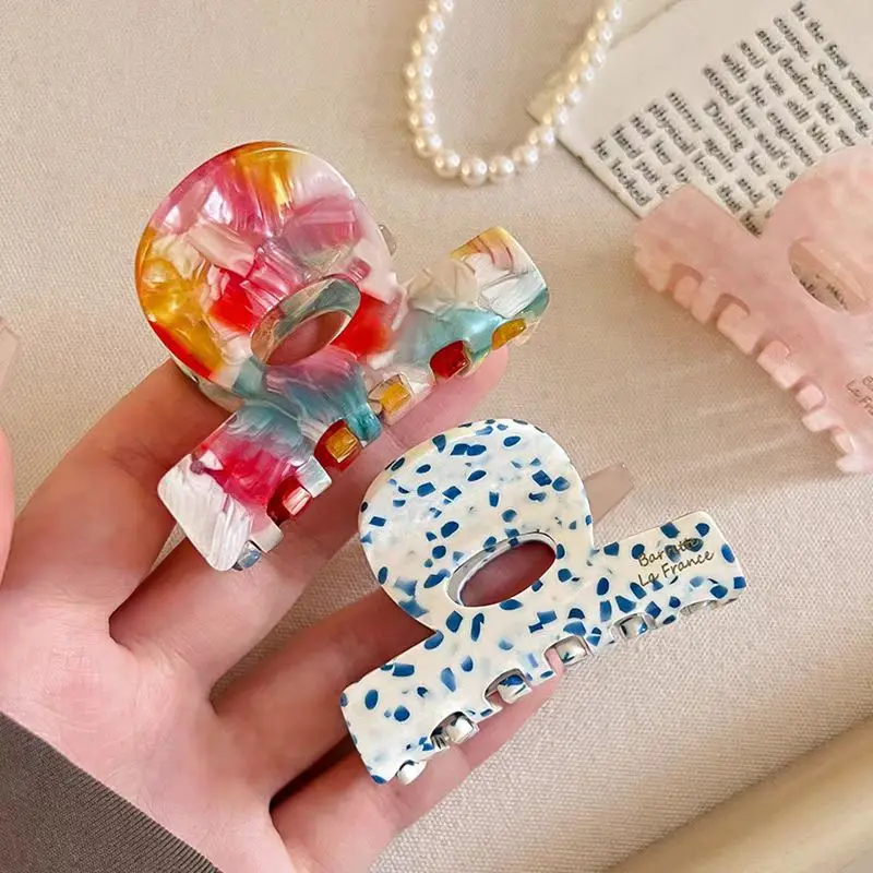 Vintage-Haarspange aus Acetat mit Print für Damen und Mädchen, süßer Haarschmuck, hochwertige Haaraccessoires, Haarspange, Haarclip, Haarnadel – Detail 4