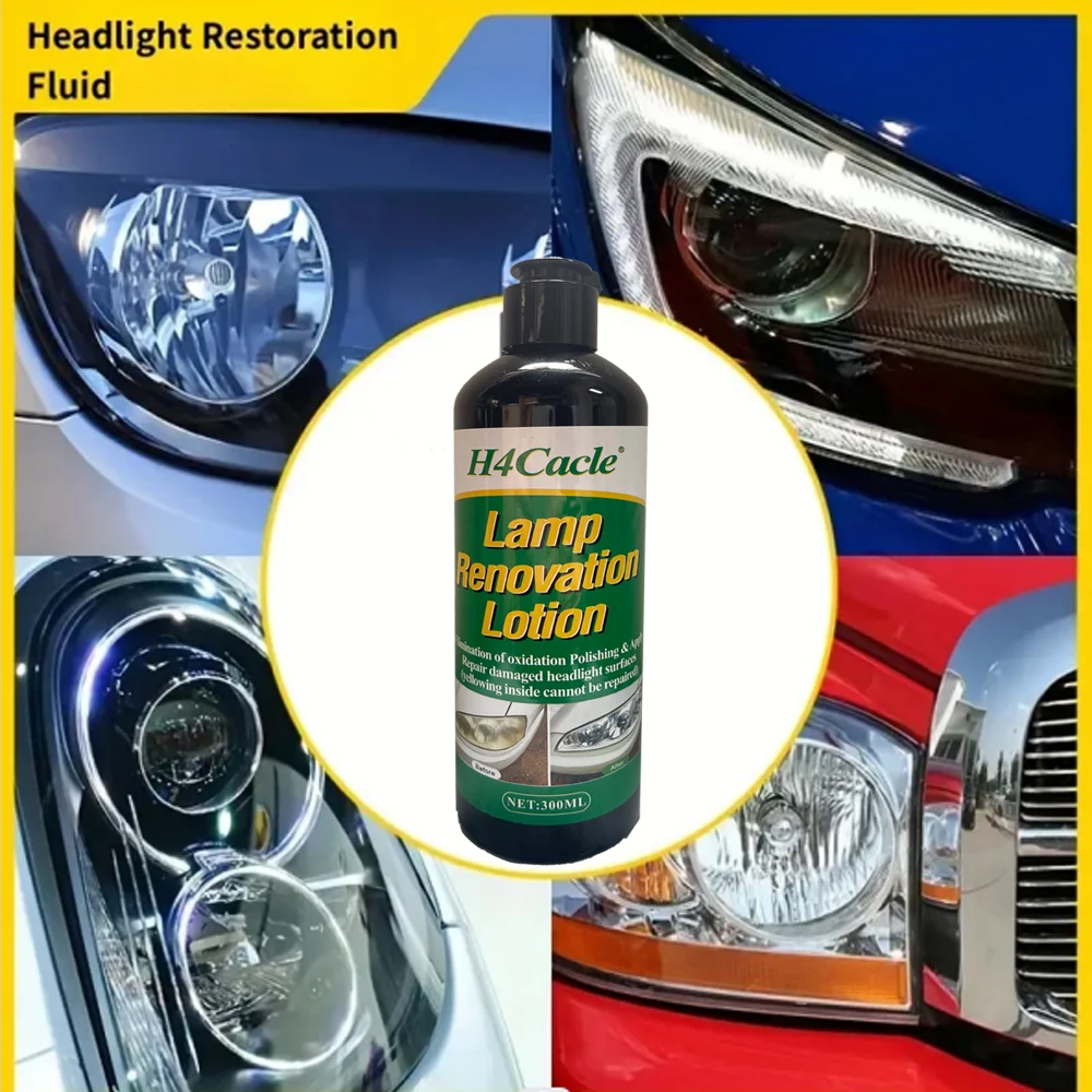 H4Cacle Car Headlight Restoration Polishing Kit Scratch Remover Headlamp Repair Cleaning Paste Oxidation Headlight Polish Liquid