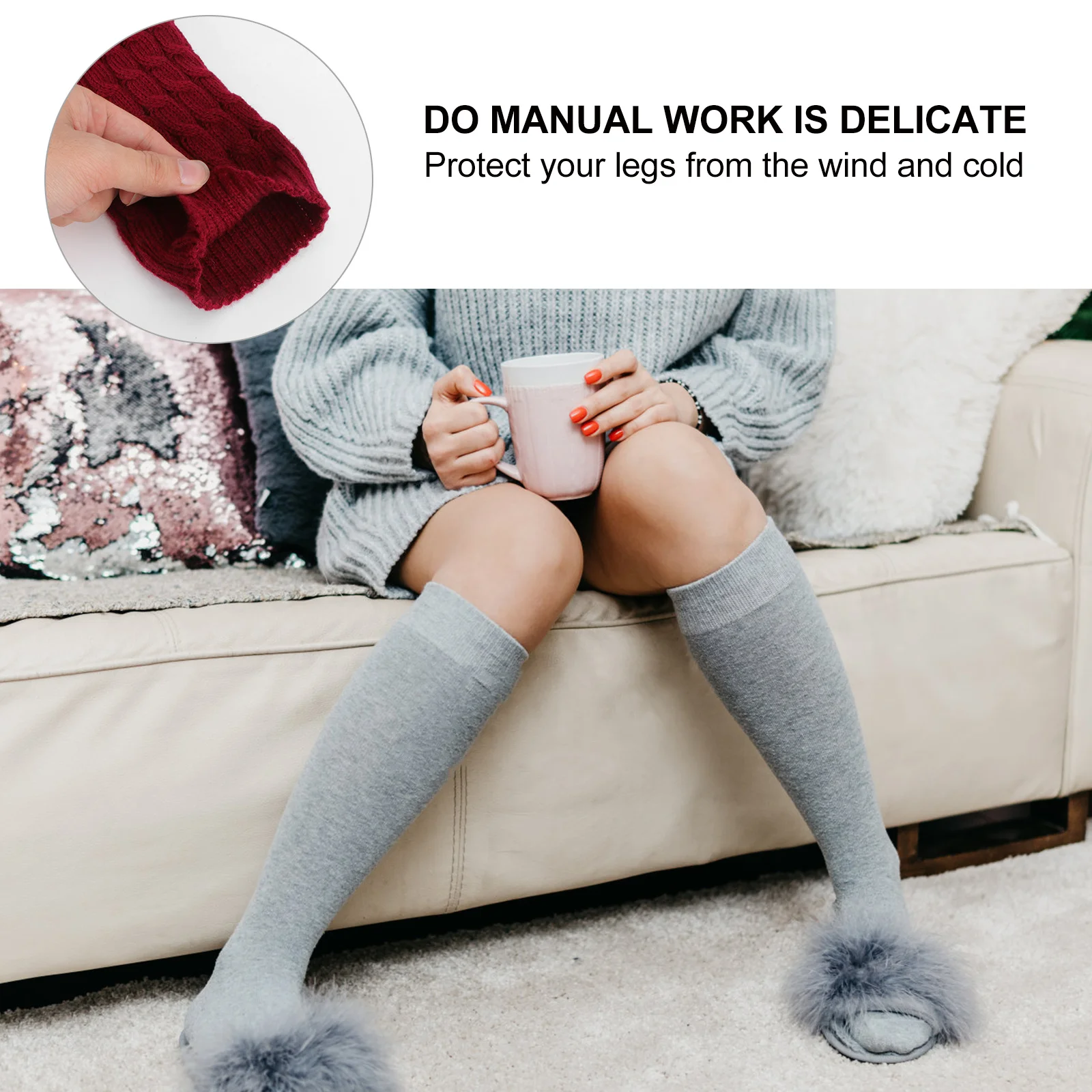 

4Pairs Soft Knit Leg Warmers Extra Warm Leg Pads for Women Cold Season Wear Trendy Chic Design Fit